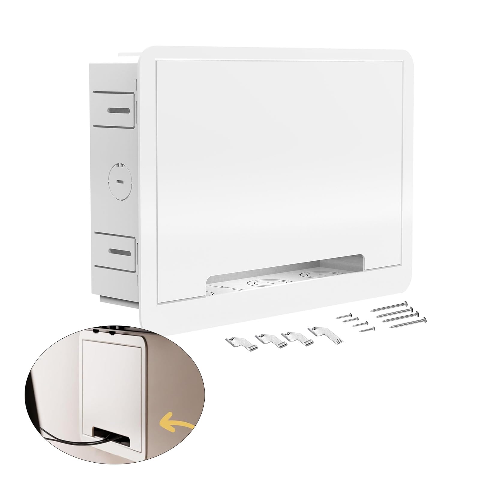 Custodia per prese e reti da incasso Scatola portaoggetti da incasso per home theater da 9 pollici nella scatola multimediale a parete Custodia per cablaggio con struttura a doppio scopo resistente