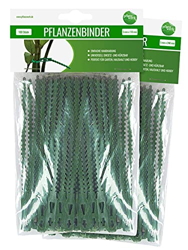 Pflanzwerk® Pflanzkübel Pflanzenbinder - 100 Stück - 17cm Universalbinder Kabelbinder Astbinder Pflanzen Rankhilfe Kletterhilfe *100{10b314b388675286e6487334819228a479ec0870101201d2a002df85058ba152} WITTERUNGSFEST * *100{10b314b388675286e6487334819228a479ec0870101201d2a002df85058ba152} ÖKOLOGISCH* *10 Jahre GARANTIE*