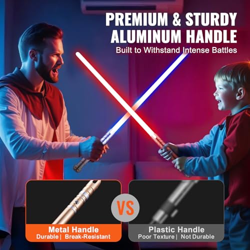 Image of VEVOR Light Sword, Light up Sword with 12 RGB Colors, FX Sound and Realistic Handle, Rechargeable Light Up Toy for Adults and Kids, Christmas Day, Halloween Cosplay, Birthday, Gold