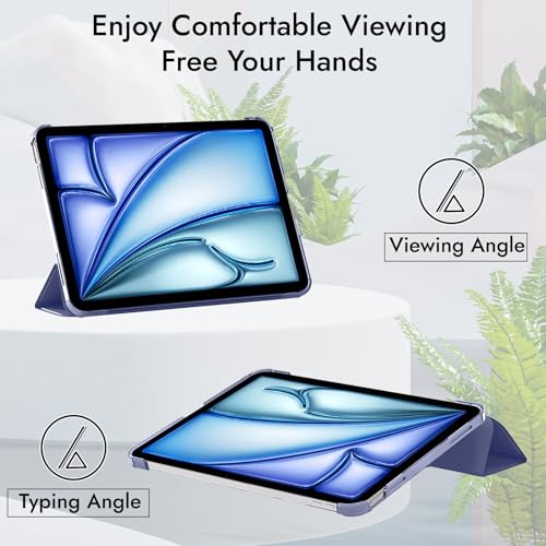 Image of Robustrion Cover for iPad Air 11 inch Cover M4 / M3 / M2 / Air 4th 5th Gen Generation with Translucent Back for iPad Air 11 inch M4 M3 M2 /Air 4 5 10.9 inch - Lavender