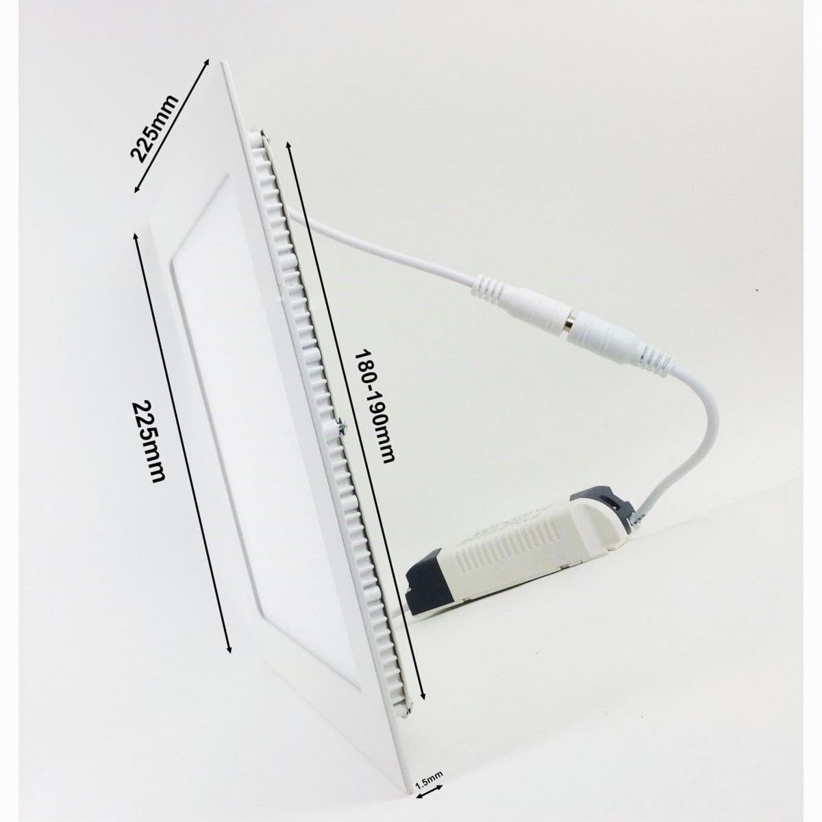 Spot LED Encastrable Carré BLANC 18W - Pack de 10 - Blanc Chaud 2300K - 3500K - SILAMP