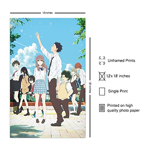 image for FatCat Wall Graphics A Silent Voice Textless Movie Anime Poster and Pr