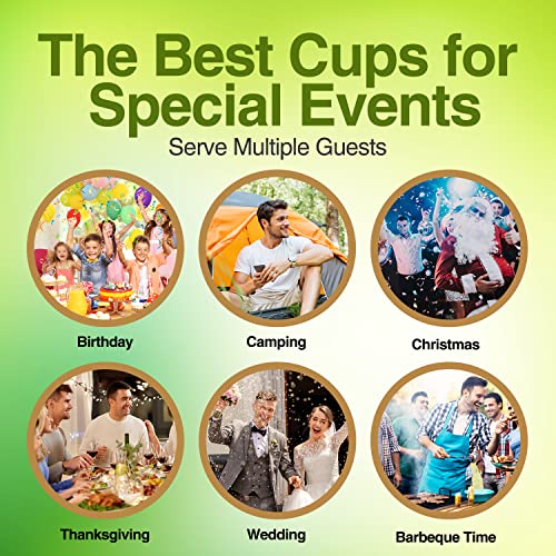 Greeviro Compostable Plant-Based Clear Plastic Cups 12Oz Thick, Reusable, Disposable Iced Coffee Cups For Smoothies, Beer & Any Beverages For Parties, Weddings & Gatherings #TOP7