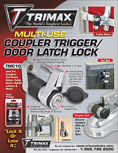 Trimax Tmc10 Coupler / Door Latch Lock (Fits Couplers To 3/4" Span) , Zinc #TOP6