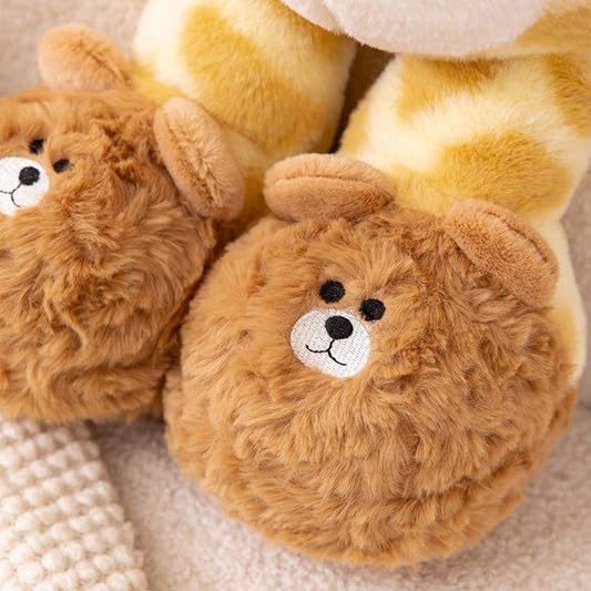 Image of SCOOBA Giraffe Soft Toy with Cute Bear Slippers, Plush Stuffed Animal for Kids, Adorable Cuddly Toy & Gift for Girls and Boys (Charming Giraffe)