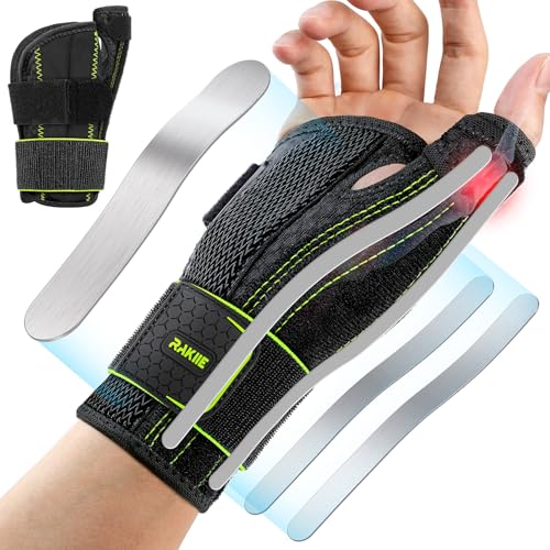 Image of Rakiie Thumb Brace Wrist Support Right Hand L /XL Yellow