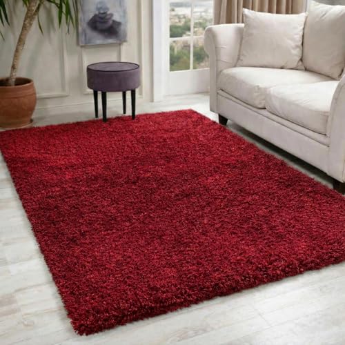 Serdim Rugs Living Room Shaggy Area Rugs Polypropylene RED 80x150cm(26x50)