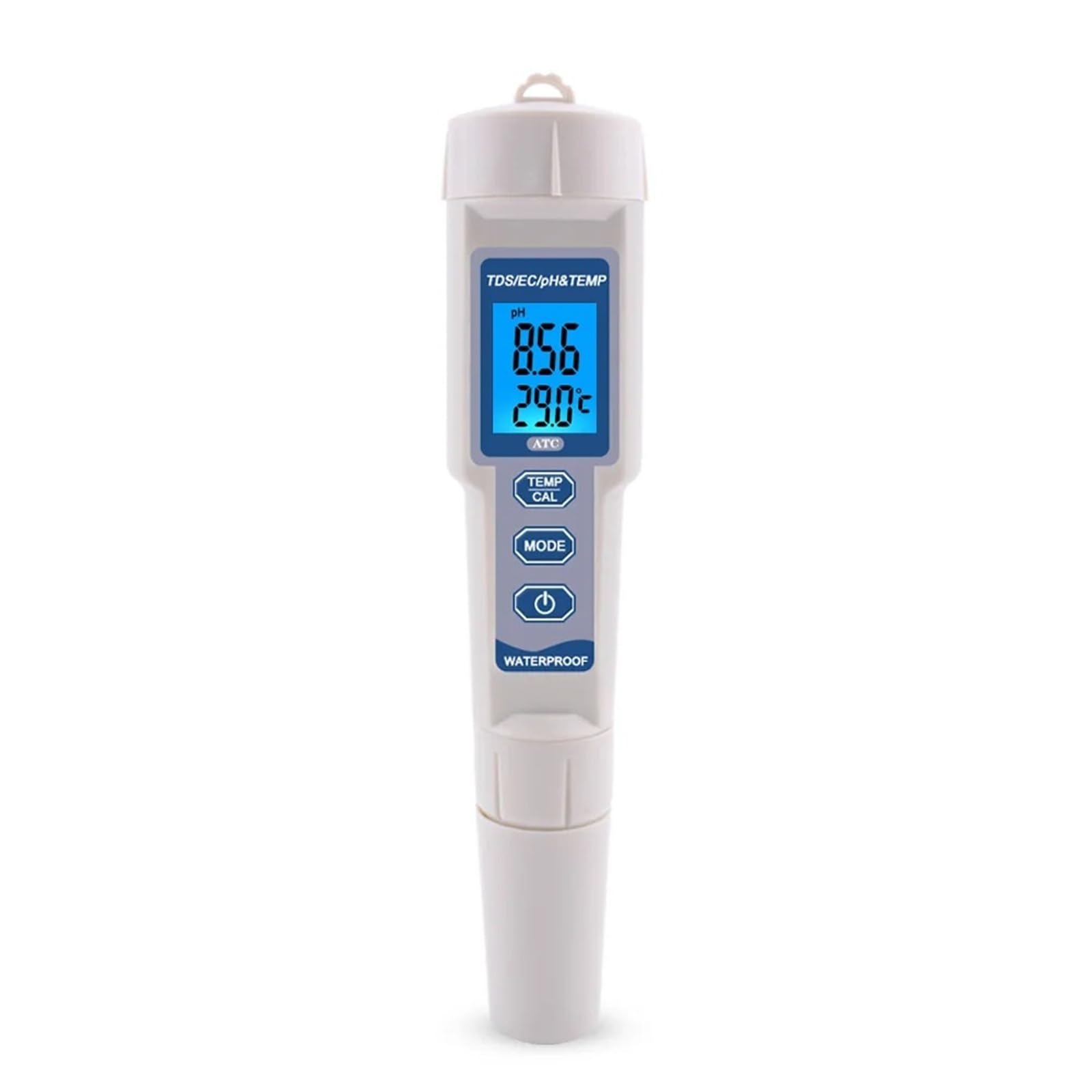 Digital pH Meter, 4 in 1 TDS PH Meter PH/TDS/EC/Temperature Meter Digital Water Quality Monitor Tester for Pools, Drinking Water, Aquariums
