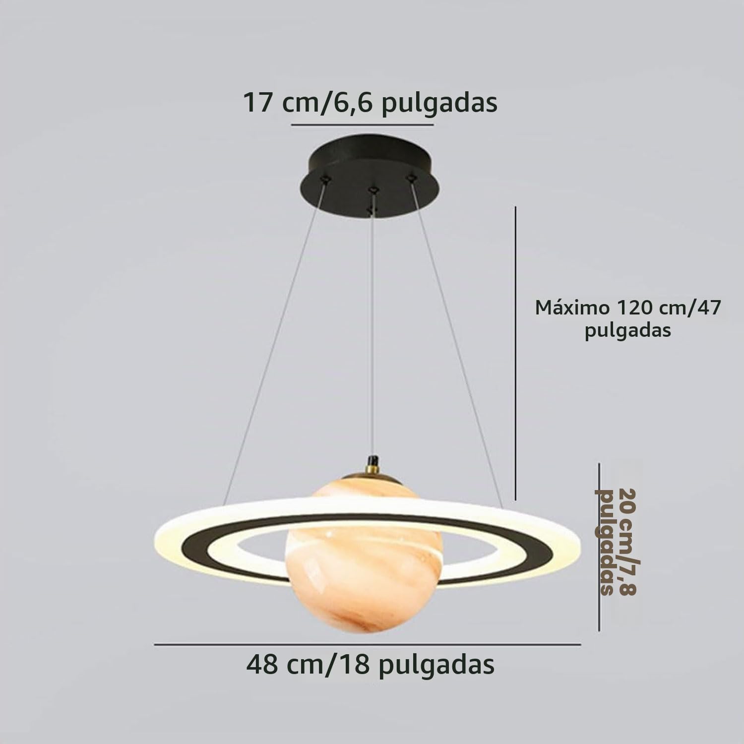 Lámpara colgante de planetas para dormitorio infantil, moderna lámpara de techo acrílica de interior E27 con pantalla redonda de cristal para sala de estar de niños y niñas