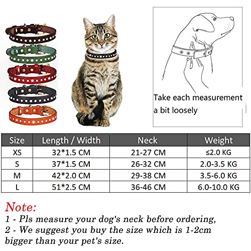 FUNAT Vintage Hundehalsband aus Rindsleder mit Strass
