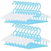 20-Pack Adjustable Hangers for Baby, Kids, and Children - Non-Slip, Wind-Lock Buckle, Space-Saving, Multi-Functional Hangers (Blue)