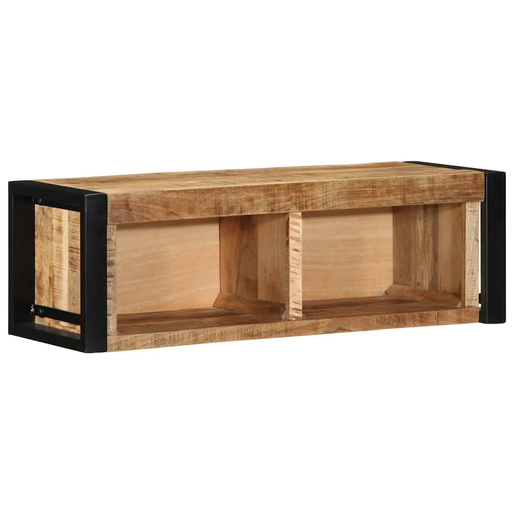 Meuble TV 80x30x25 cm en bois de manguier brut massif pour salon