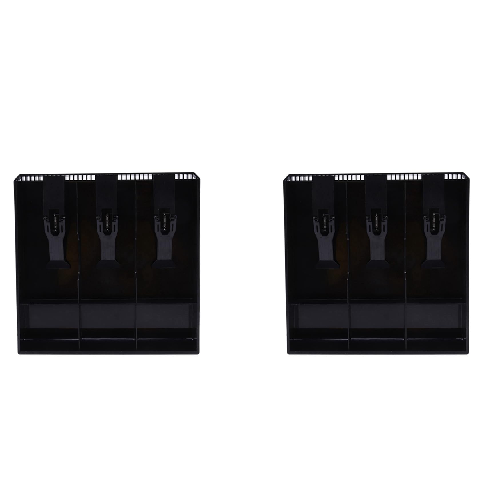 Hndhbfgrt 2X Money Cash Coin Register Insert Tray Replacement Cashier Drawer Storage Register Tray Box Classify Store Black