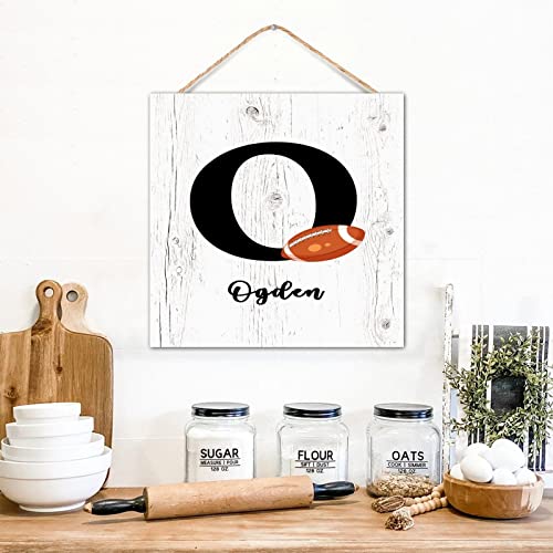 Décoration murale en bois Monogram O style rustique chic 30cm - 5