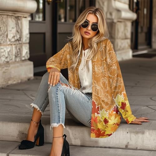 Image of Biyejit Women's Long Sleeve Open Front Cardigan Casual Loose Lightweight Cardigans with Pockets Drape Cardigan