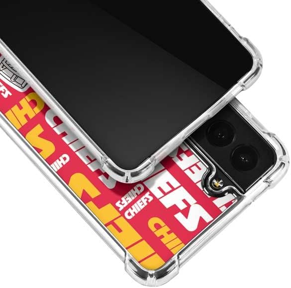 Skinit Clear Phone Case Compatible with Galaxy S22 - Officially Licensed NFL Kansas City Chiefs Red Blast Design