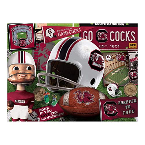 Image of YouTheFan NCAA S Carolina Gamecocks Retro Series Puzzle - 500 Pieces, Team Colors, Large