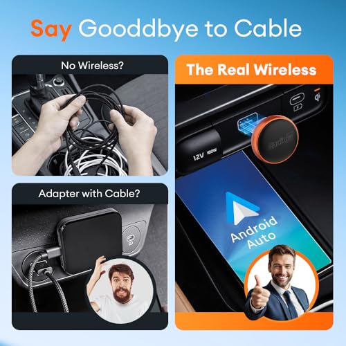 Carlinkit Wireless CarPlay & Android Auto Adapter, Mini Ultra3 for OEM Wired to Wireless Dongle for iOS 10+ & Android 11+, Plug & Play, USB-A/Type-C Online Upgrade, Fast Auto-Reconnect(Orange) by Carlinkit - Image 5