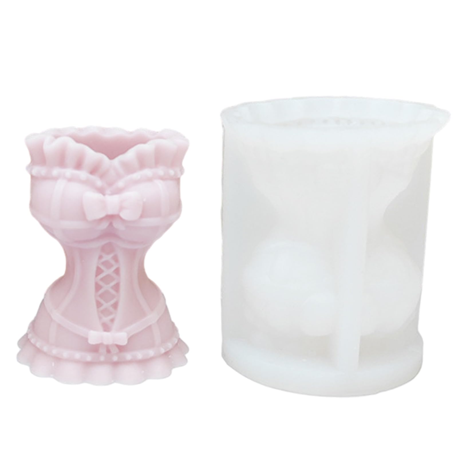 Tsophreniq Vase Silicone Woman Dress Molds Epoxy Resin Casting Gypsum Flower Pots Making Vase Silicone Molds Woman Dress Mold for Fondant Chocolate Decoration