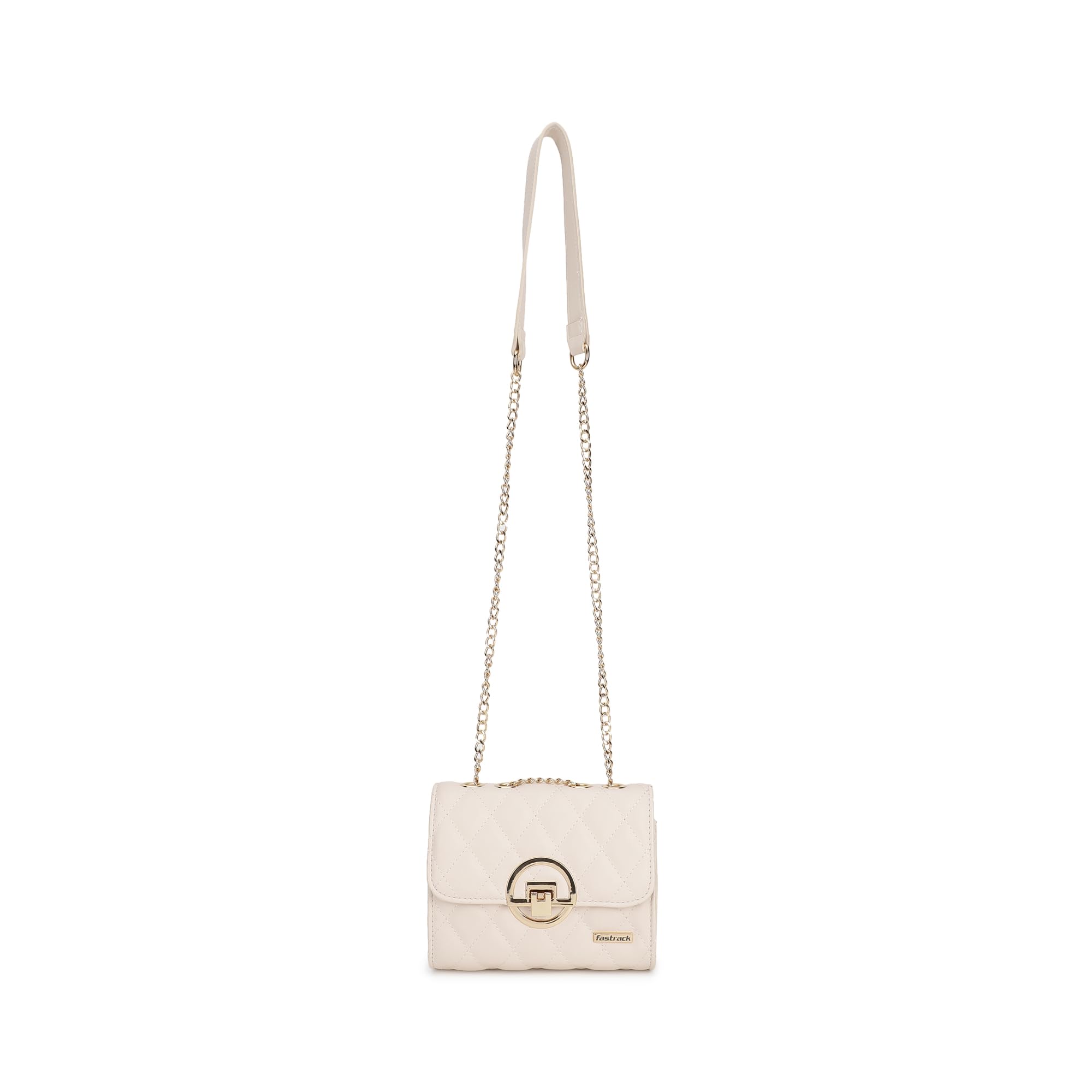 Fastrack Quilted Western Sling Bag For Womens, Ladies And Girls | Stylish And Trendy Handbag | Made Up Of Premium Quilted Pu Leather, Beige (B0DG61SLF1) Amazon Price History, Amazon Price Tracker
