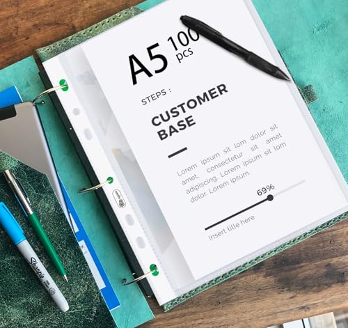 100 Stück glasklar Prospekthüllen DIN-A5, Extra Stark 160µ PP-Kunststoff Prospekthüllen Sammel-Taschen zum Schutz von Papier, Akten & Dokumenten