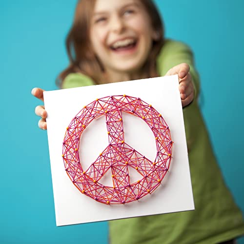 Craft-tastic – String Art – Craft Kit Makes 3 Large Canvases – Peace Sign Edition, Model Number: CTE40 - Thumbnail 4