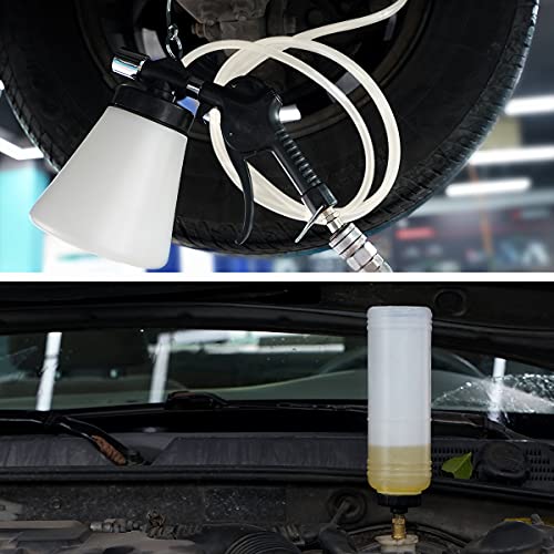 Thorstone Pneumatic Brake Fluid Bleeder Tool Kit With Extractor And Refill Bottle | 1L Vacuum Brake Oil Change Set With Adapters, Plugs And Hose | Apply To Car, Truck, Motorcycle, 90-120Psi #TOP5