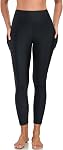 RELLECIGA Women's Swim Pants with Pockets High Waisted Swimming Leggings Swimsuit Pants for Women
