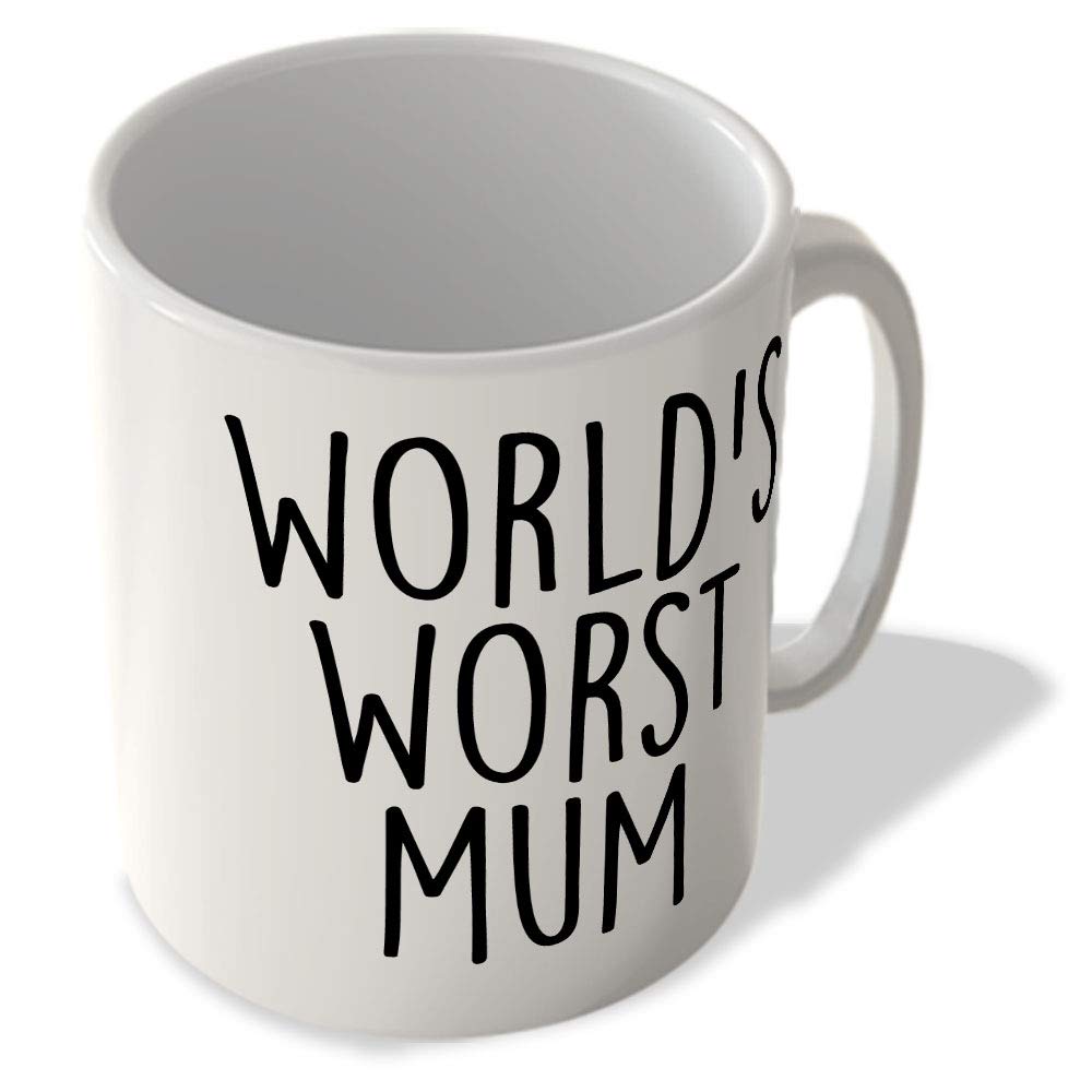 Mcmug White - World's Worst Mum - Mug, Ceramic, 11Fl.oz.