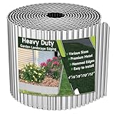 Corrugated Garden Edging,12'×20Ft Galvanized Steel Landscape Edging & Lawn Edging Border,Metal Garden Border for Flower Beds,Garden,Lawn,Raised Beds & Tree Surrounds(Silver)