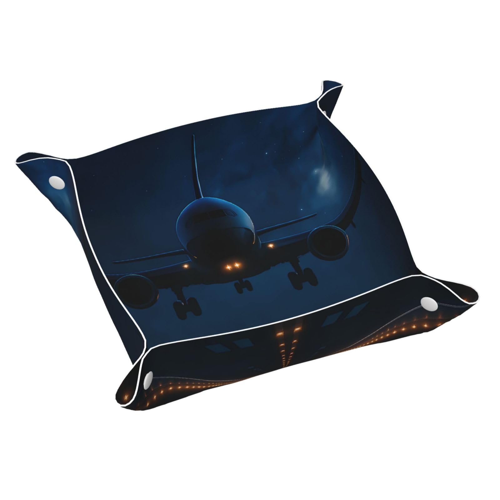 HLBSDM Airplane Under Starry Tray Men's Leather Valet Parking Portable Entrance Trays Bedside Storage Box