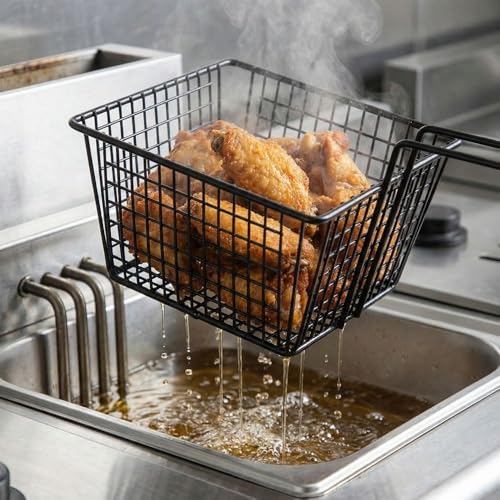 Cesta para Freidora MOPFOL con Manija, Estructura de Acero Inoxidable 304, Drenaje Eficiente de Aceite para Uso en Restaurantes y Cocinas Caseras, 12.5 cm miniatura 5