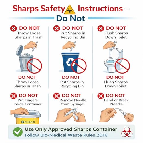 Image of Sharps Containers | Bio-hazard | Bio-Medical Sharps Container Puncture Proof Box (1.5 Liter) 1 Piece