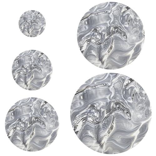 5 Pcs elastic bowl covers reusable in 5 Size Food Storage Bowl Covers for Proofing Food Fruits Leftover Silver Acid Abstract