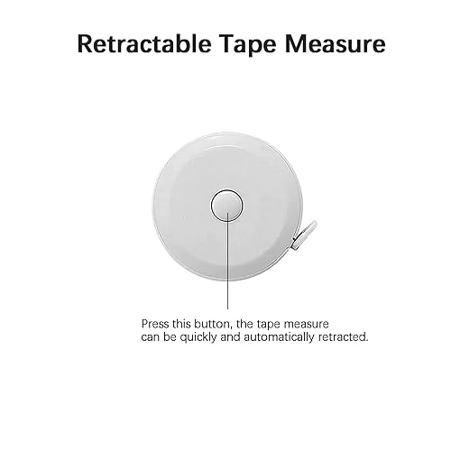 Miniatura 4 de Paquete de 3 cintas métricas retráctiles para cuerpo, 60 pulgadas, 4.9 ft, regla flexible de doble cara para manualidades, tela, costura, sastre,