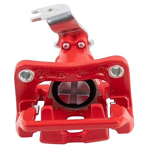 Image of TRQ Rear Left Brake Caliper w /Bracket Performance Red Drivers Side | For 2009-2014 Acura TSX 2008-2012 Honda Accord