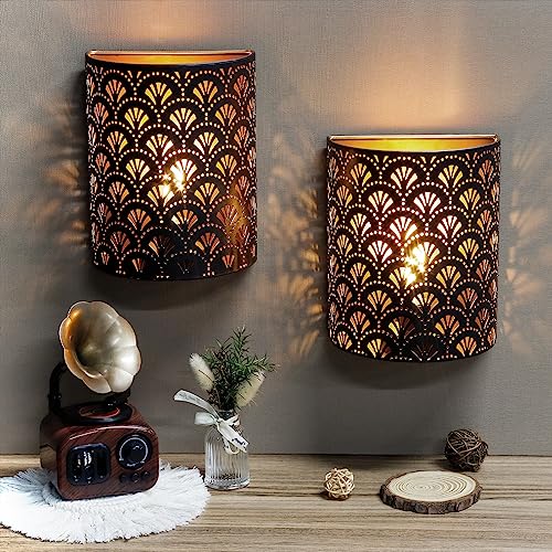 Newimage 30563-S2 Set Of 2 Battery Powered Lamp 8''H Wall Sconce Lighting Metal Rustic Wall Mount Lamp thumb #3