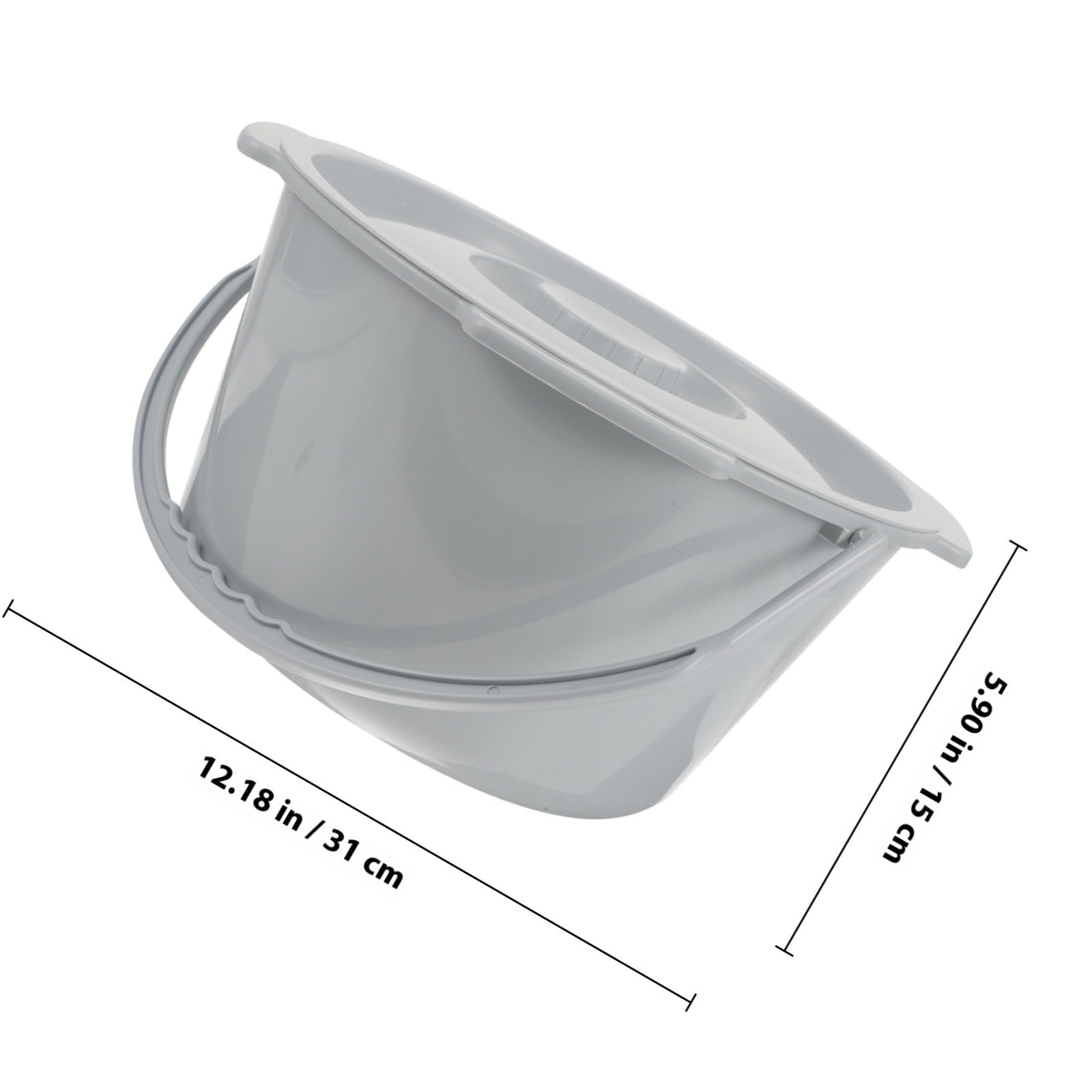 HOMSFOU Vaso da Notte con Coperchio in Plastica Robusta, Orinatoio Portatile con Manico per Anziani e Adulti, Sputacchiera Sigillata per Uso Domestico e Viaggi, Comodino Salvaspazio