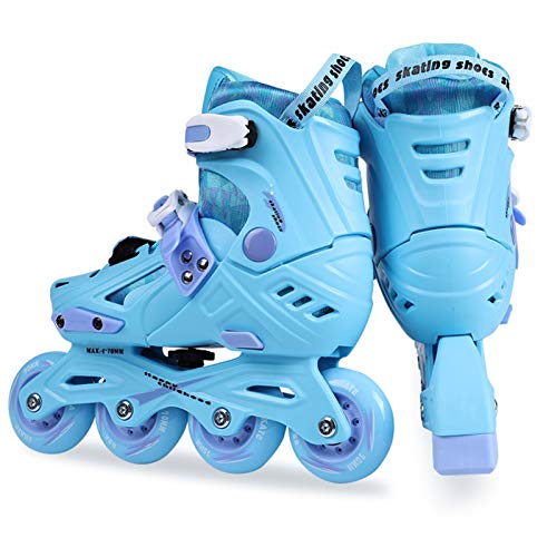 XFY Inline Skates Outdoor Roller Skates for Girls and Boys, Men and Women High Bounce Adjustable Light Up Wheels Club Training Flat Shoes