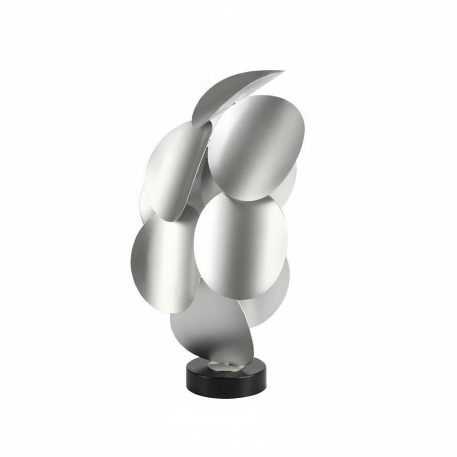Sharplace Abstrakte Skulptur Metall Dekofigur Kunstobjekt Tischskulptur Blattstapel mit Tiefe Balance Und Textur für Konsole Beistelltisch Fensterbank für, Silber