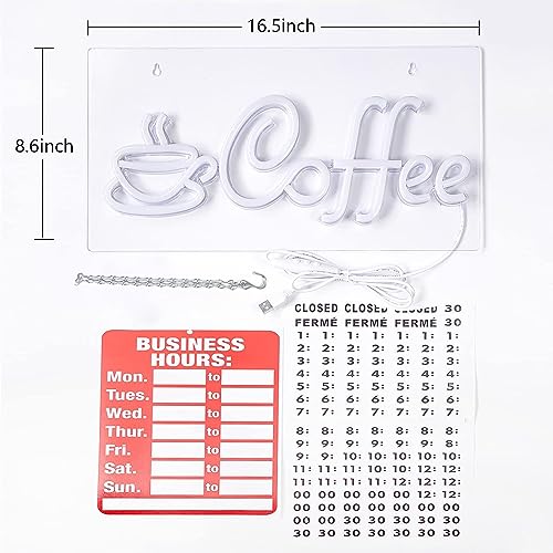 Image of Coffee Neon Signs for Wall Decor Led Lights for Coffee Bar Led Sign Room Decor Aesthetic Suitable for Living Room Bistro Cafe Shop Man Cave Party Christmas Halloween 5V Usb Power