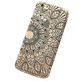Sannysis Henna Black Floral Flower Plastic Case Cover Skin for iPhone 6S