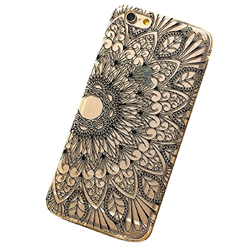 Sannysis Henna Black Floral Flower Plastic Case Cover Skin for iPhone 6S