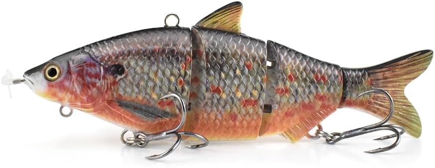 ODS Robotic Fishing Lure Animated Sinking Electric Segmented Bait with Metal Joint for Freshwater and Saltwater