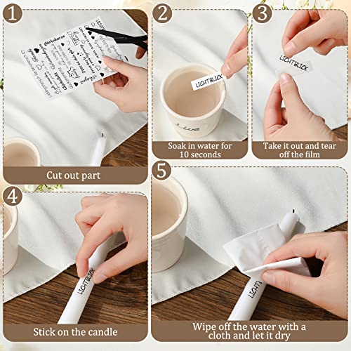 5 Sheets Candle Decal Paper 4 X 6 Inch Waterslide Decal Paper Waterslide Transfer Paper For Candles, Ceramics, Diy Supplies #TOP4