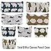 Selizo 8 Packs Canvas Pencil Pen Zipper Pouch Small Cosmetic Makeup Bags, Forest and Animal Style