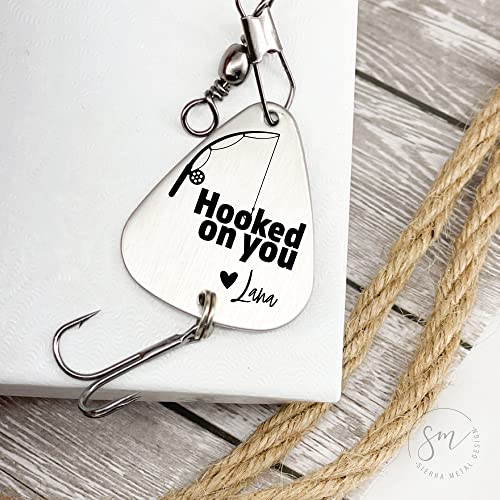 Sm Design Personalized Fishing Lure Gift Hooked On You Fishing Lure Boyfriend Gift Anniversary Gift Men'S Gift Birthday Gift Personalized Name For Him Hooked-You-Lure thumb #4
