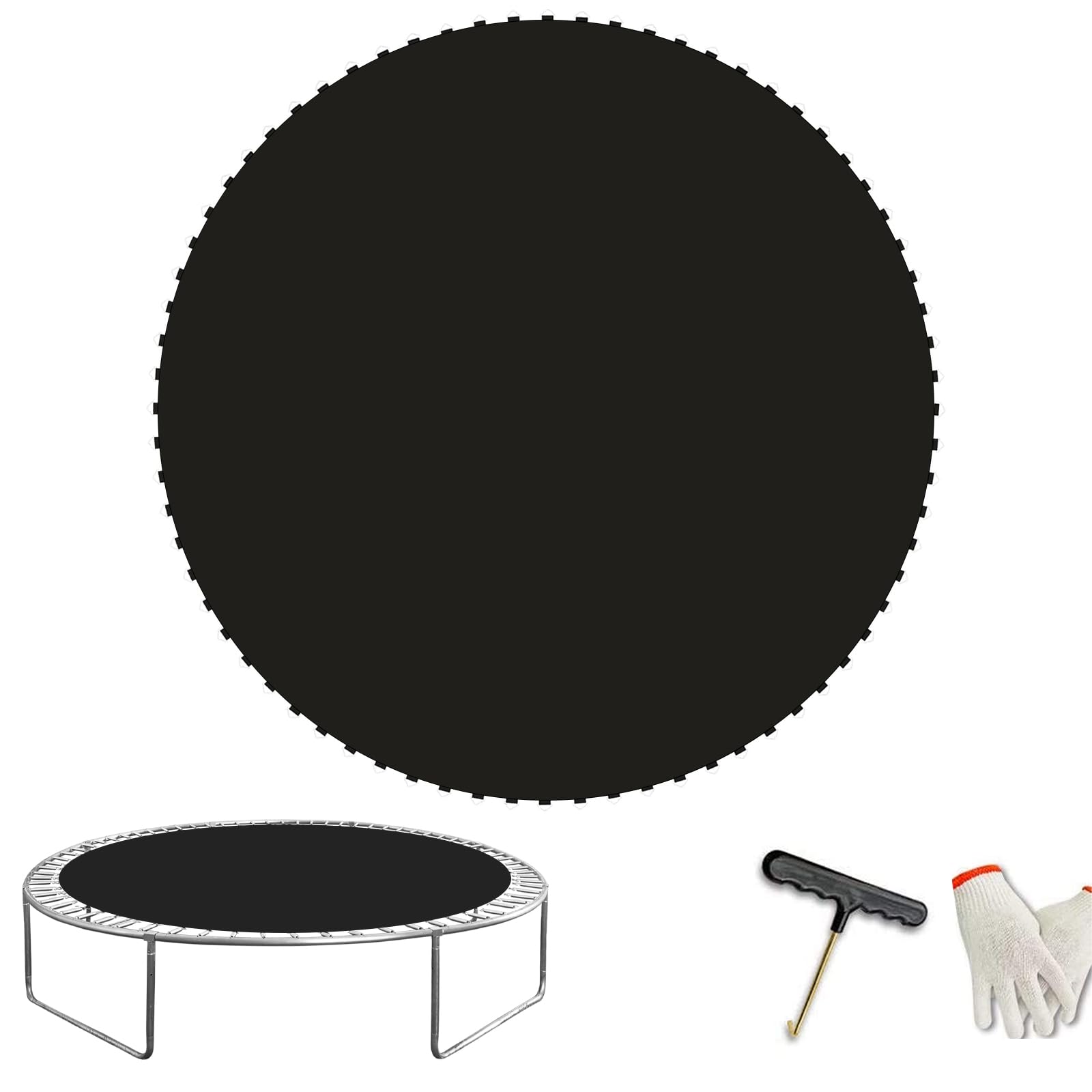 Photo 1 of CIDNN Replacement Trampoline Mat? Heavy-Duty, UV-Resistant & Durable Bounce Pad for 14 ft Round Trampolines - Perfect for Safe & Fun Jumping (Fits 72 V-Hooks, 5.5" Springs, Spring Not Included)