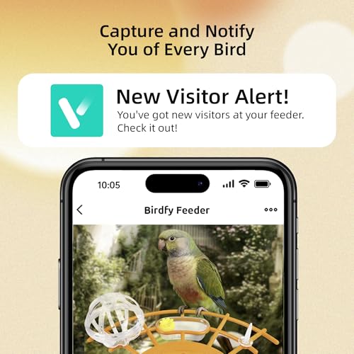 Bird Feeder with Camera,AI Identify Birds Species,Solar Powered,Auto Record Videos in Backyard,Instant Notifications,Ideal Gift for Family and Bird Lovers (Orange) — view 3