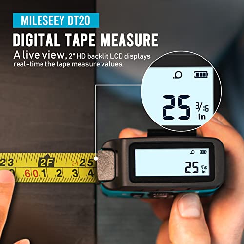 Mileseey Laser Tape Measure 3-In-1, 130Ft Laser Distance Meter, 16Ft Digital Tape Measure, Regular Tape Measure, Area Volume Pythagorean Measure, Waterproof And Rechargeable With Data Storage (Blue) #TOP1